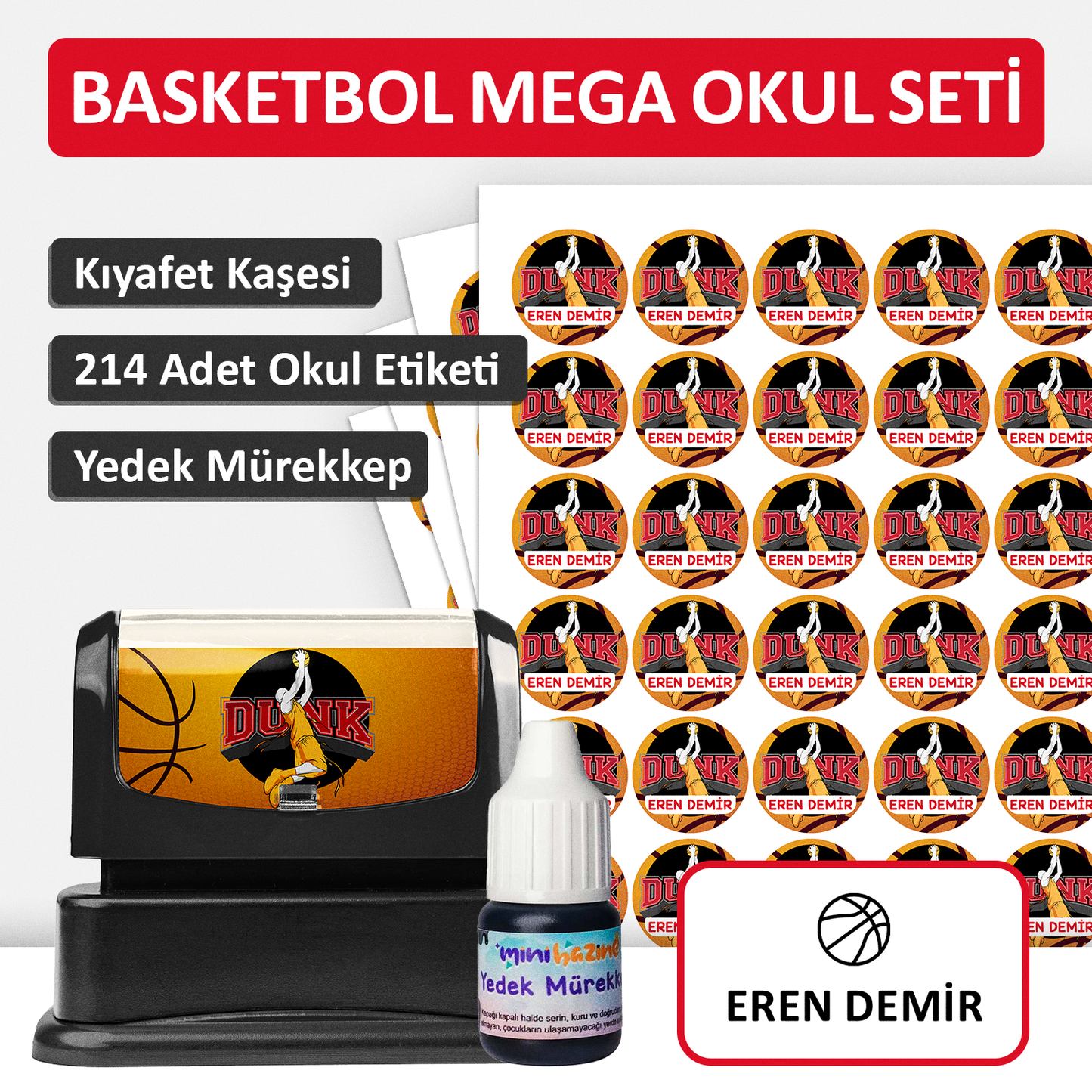 Basketbol Tasarımlı Mega Okul Seti