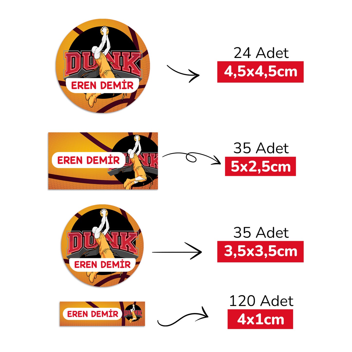 Basketbol Tasarımlı Mega Okul Seti