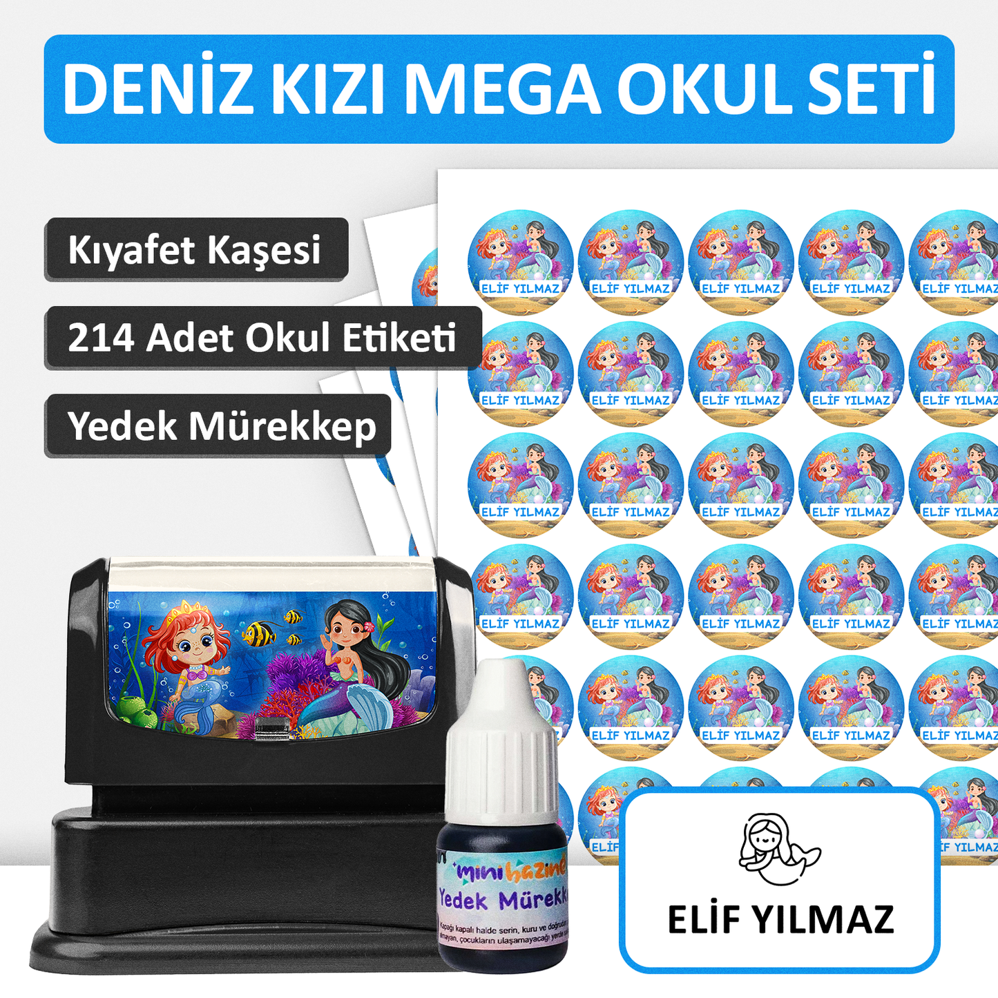 Deniz Kızı Tasarımlı Mega Okul Seti