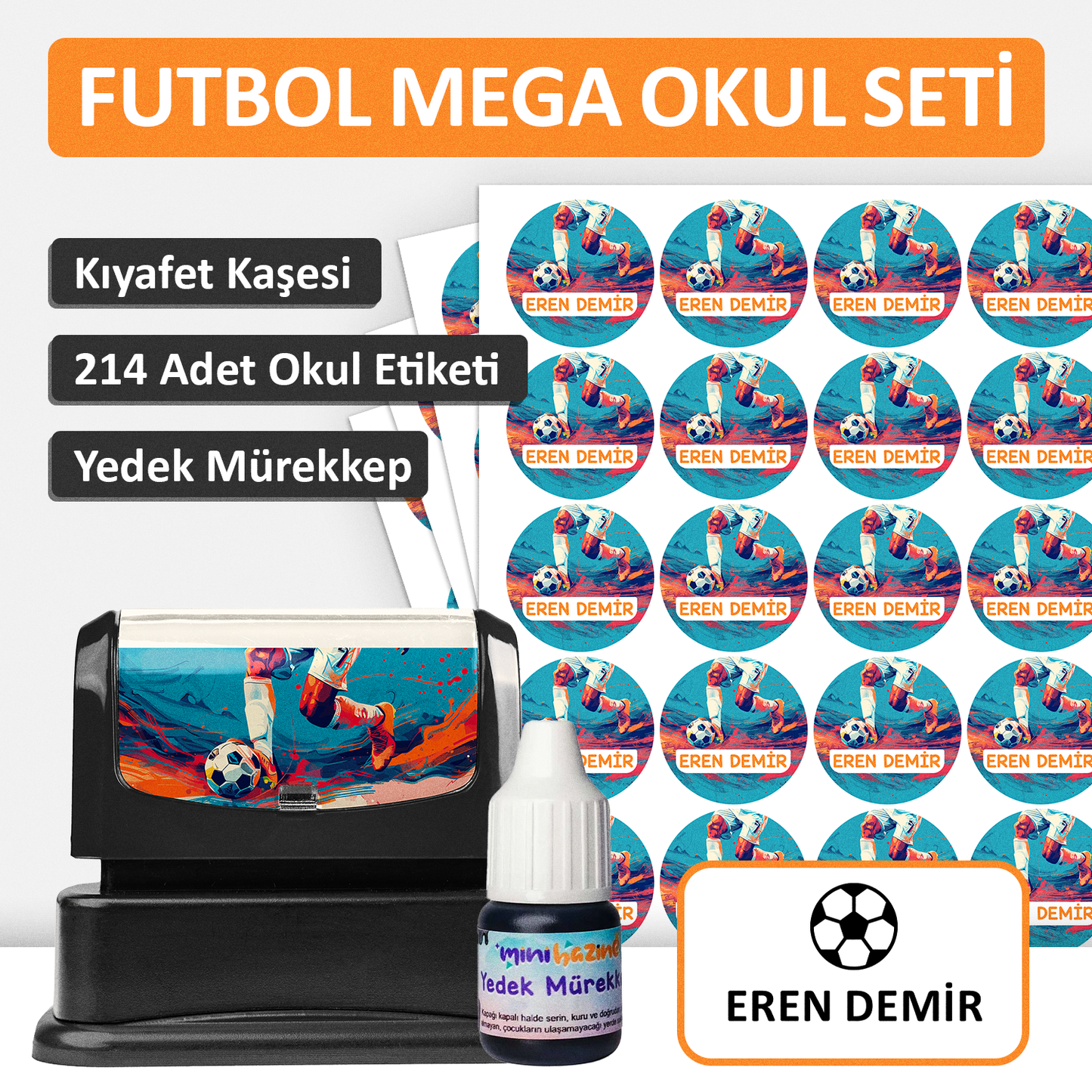 Futbol Tasarımlı Mega Okul Seti