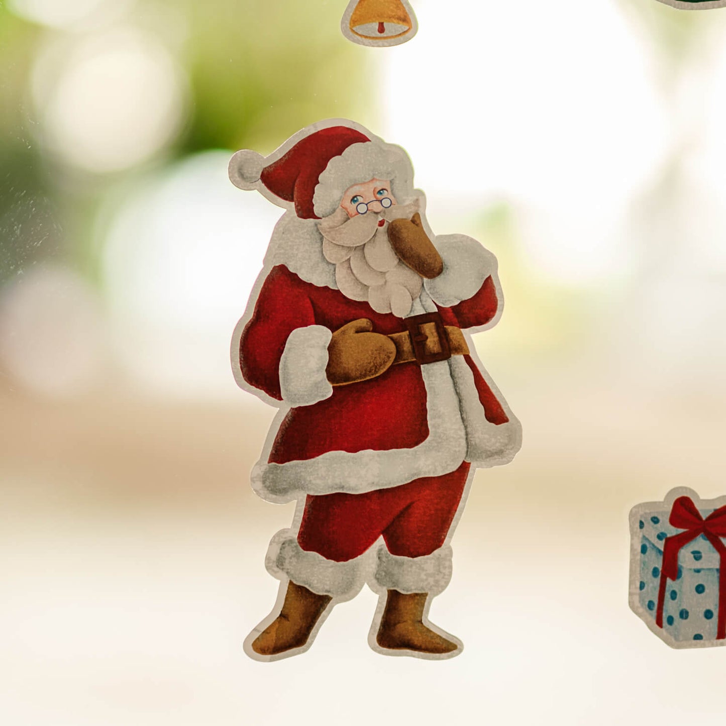 Yeni Yıl Temalı Sticker Seti, Yılbaşı Etiket Seti, Cam, Duvar Süsü