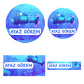 214 Adet Denizaltı Tasarımlı Kişiye Özel İsimli Okul Etiketi