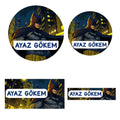 214 Adet Gece Kahramanı Temalı Kişiye Özel İsimli Okul Etiketi