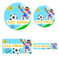 214 Adet Goal Tasarımlı Kişiye Özel İsimli Okul Etiketi