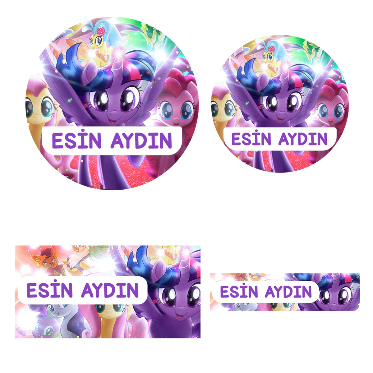 214 Adet Sevimli Pony Temalı Kişiye Özel İsimli Okul Etiketi