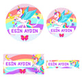 214 Adet Unicorn Tasarımlı Kişiye Özel İsimli Okul Etiketi