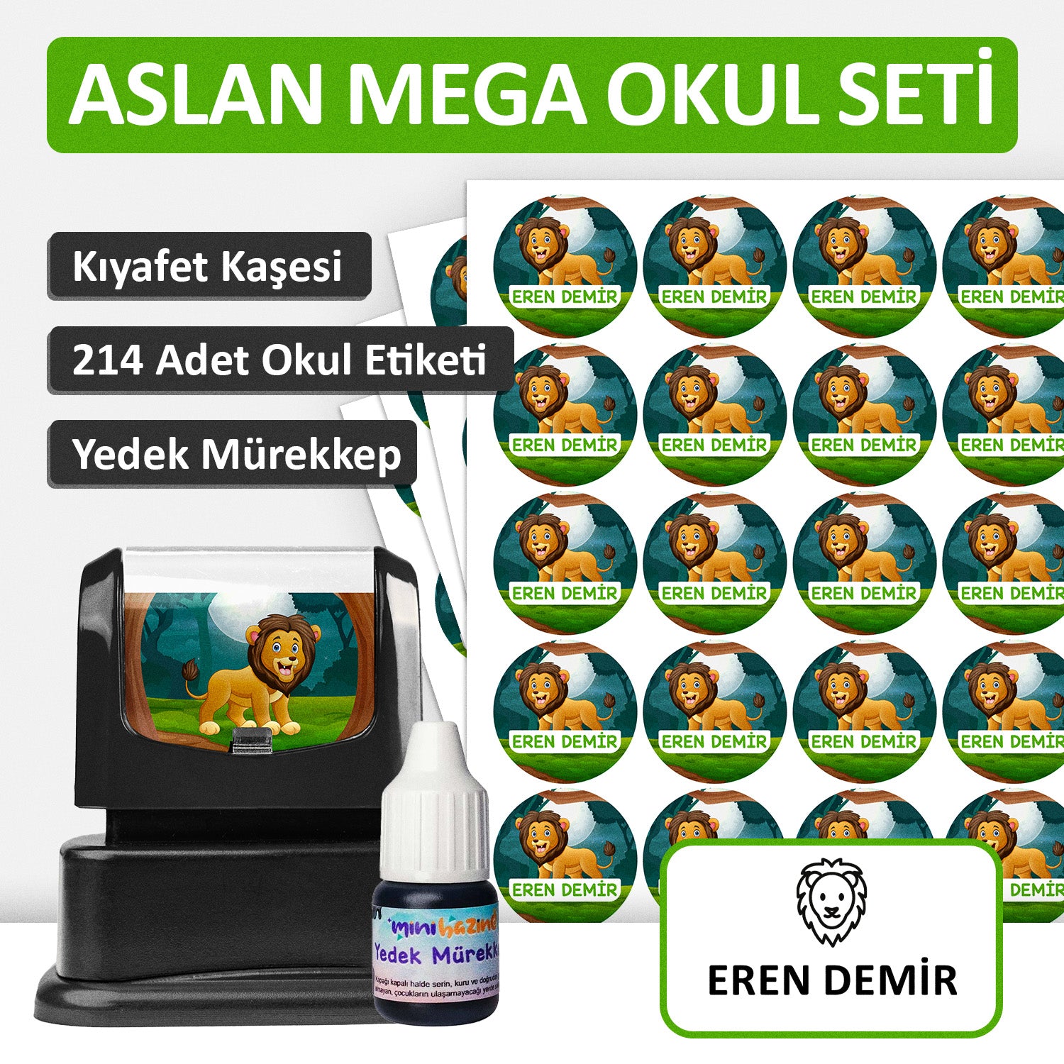 Aslan Tasarımlı Mega Okul Seti