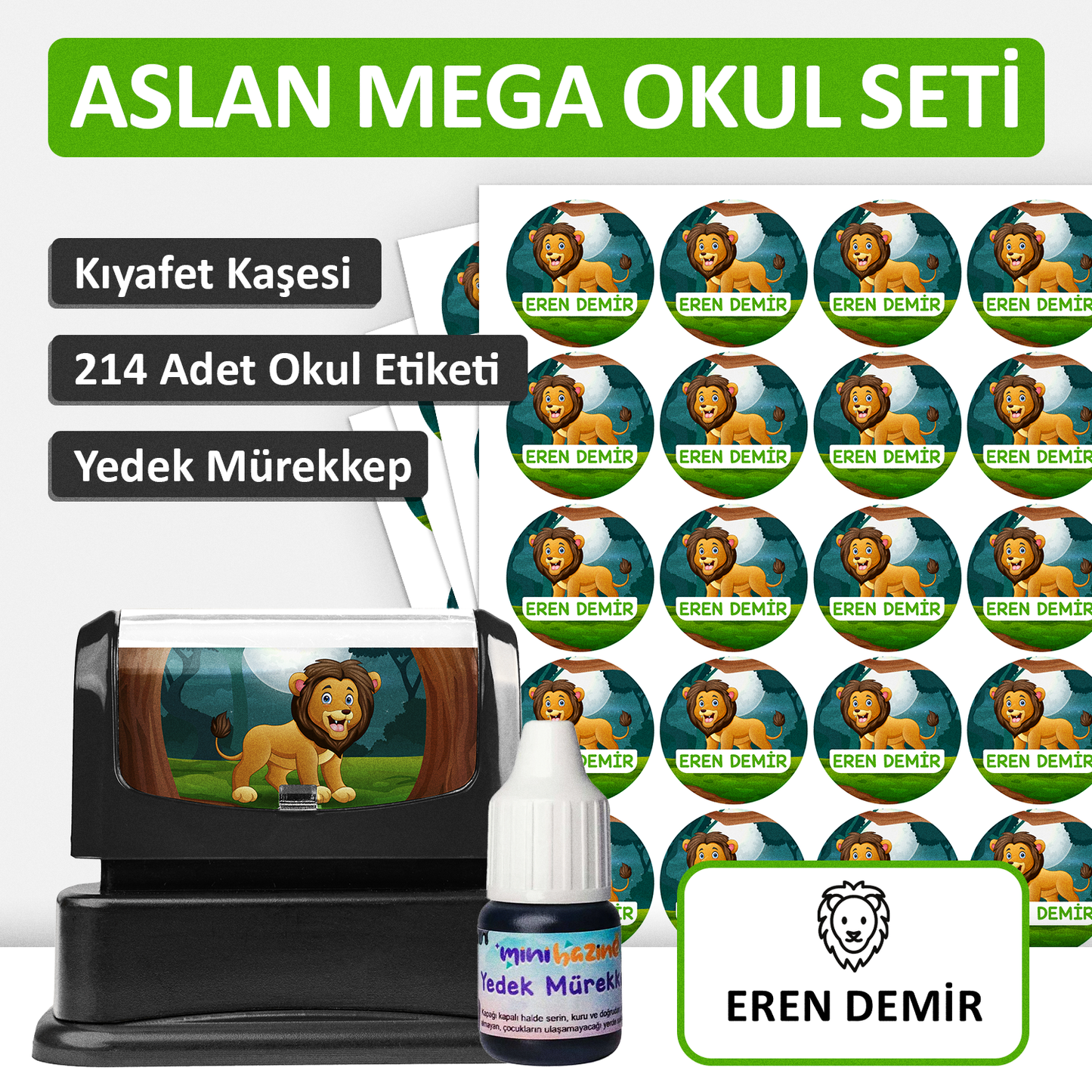 Aslan Tasarımlı Mega Okul Seti