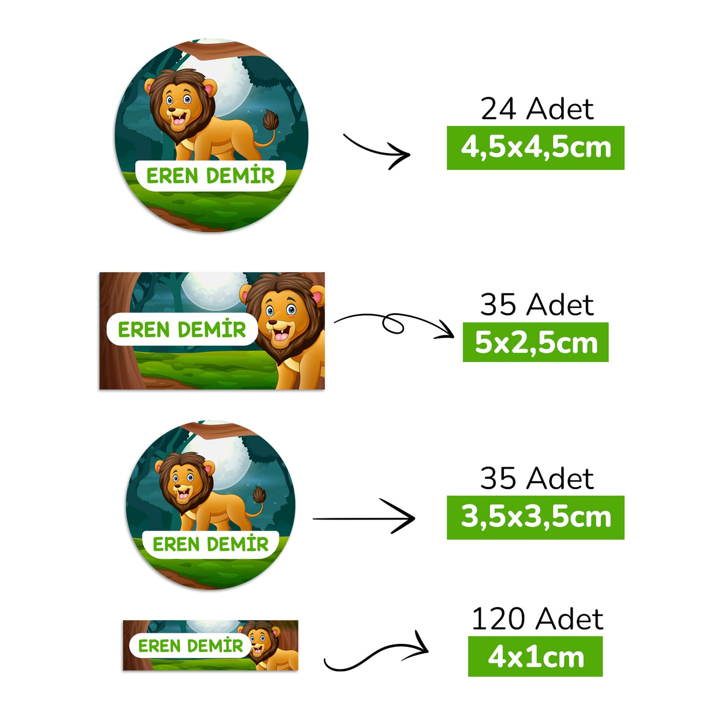 Aslan Tasarımlı Mega Okul Seti