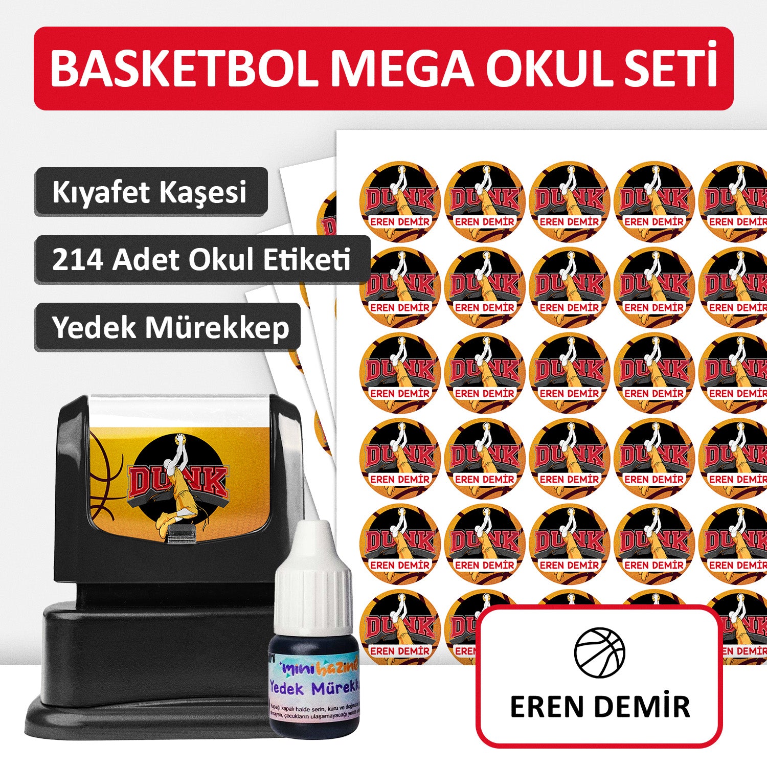 Basketbol Tasarımlı Mega Okul Seti
