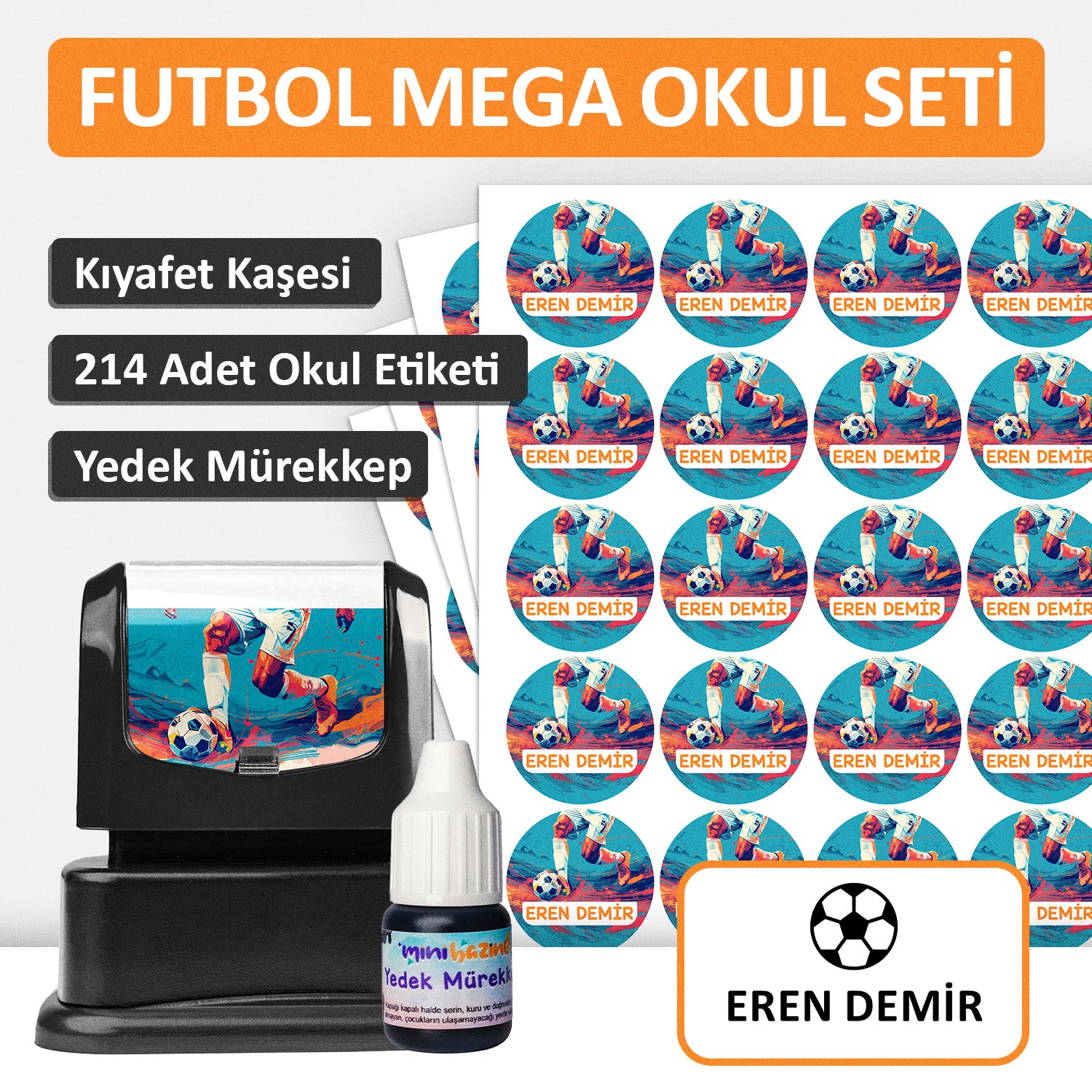 Futbol Tasarımlı Mega Okul Seti