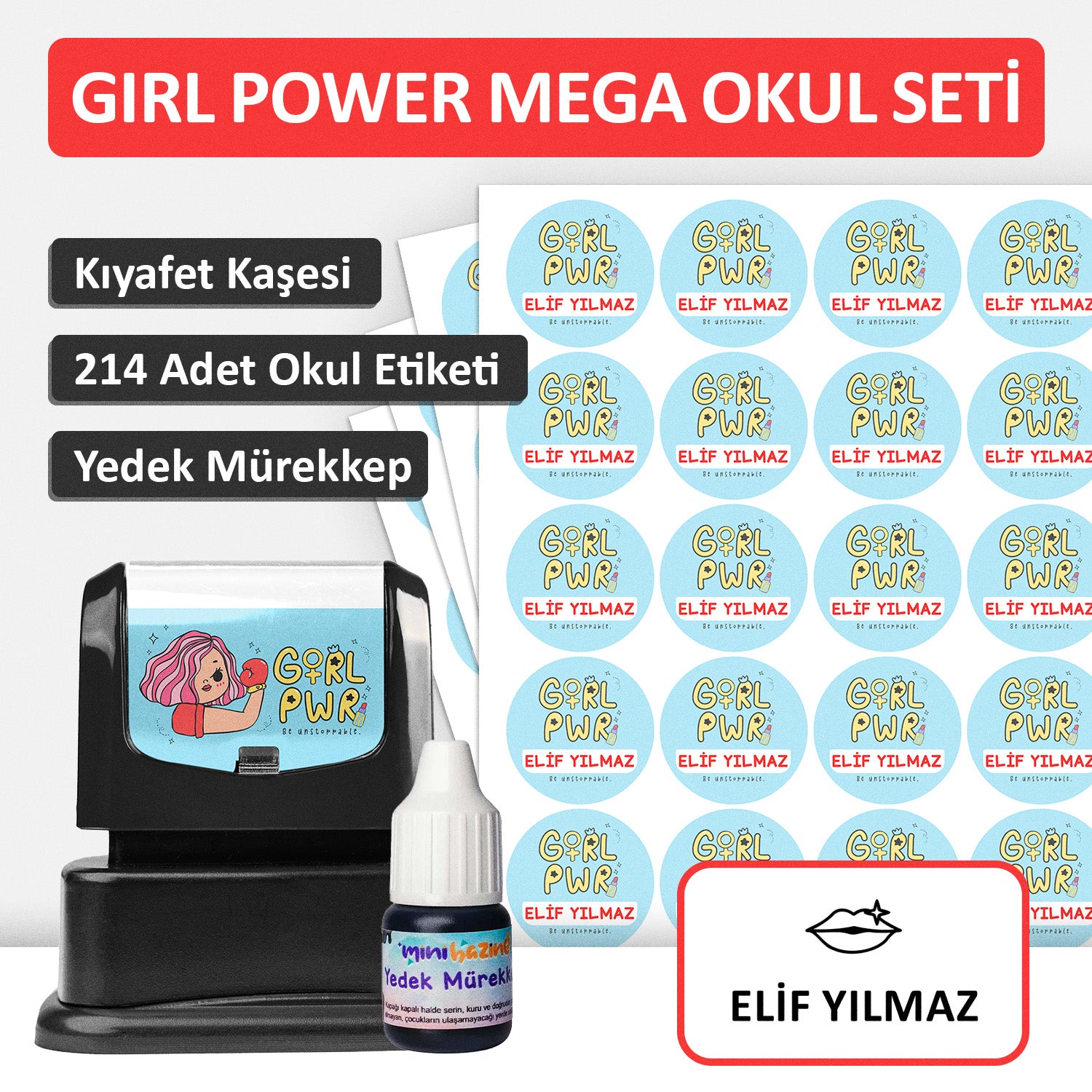 Girl Power Tasarımlı Mega Okul Seti