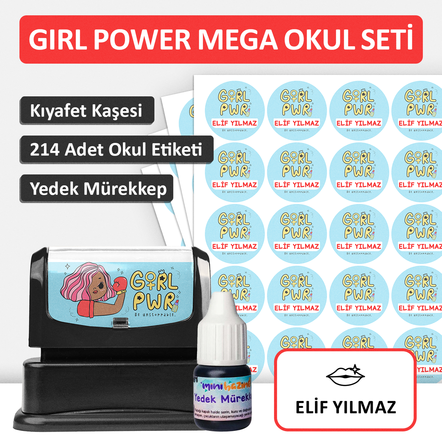 Girl Power Tasarımlı Mega Okul Seti