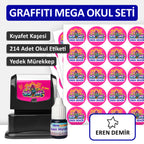 Graffiti Tasarımlı Mega Okul Seti