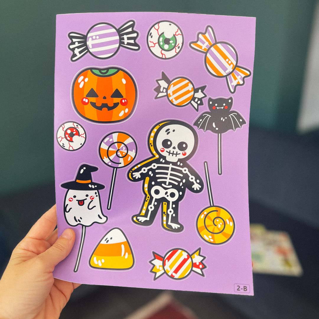 46 Adet Halloween Tasarımlı Cadılar Bayramı Etiket Seti