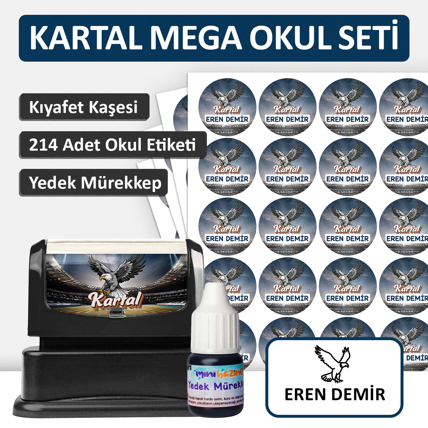 Kartal Tasarımlı Mega Okul Seti