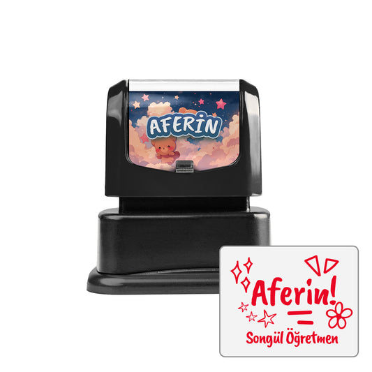 Kişiye Özel Aferin Öğretmen Kaşesi – İsimli Ödül Kaşesi