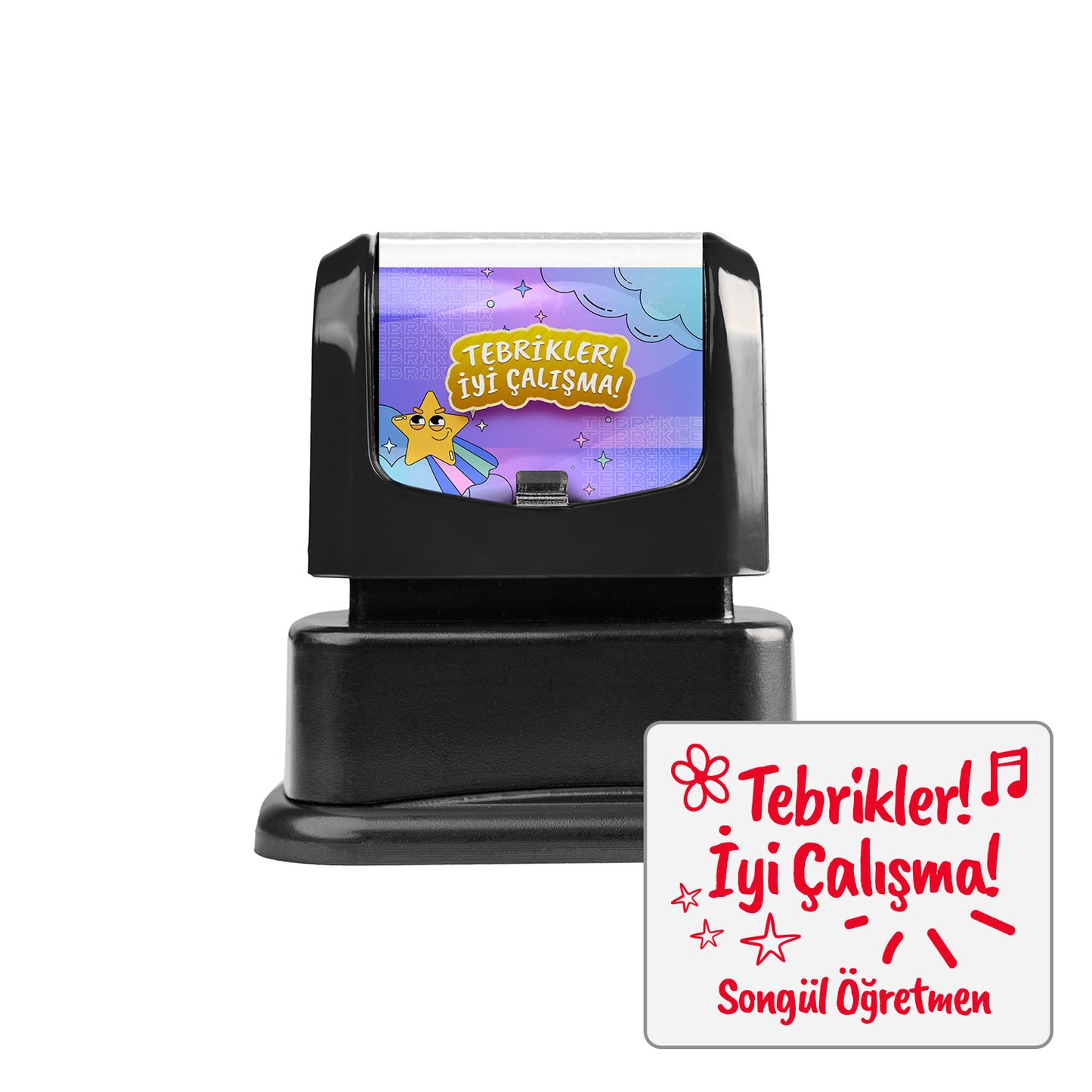 Kişiye Özel Tebrikler İyi Çalışma Öğretmen Kaşesi – Ödül Kaşesi
