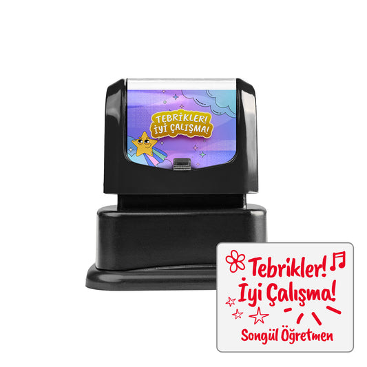 Kişiye Özel Tebrikler İyi Çalışma Öğretmen Kaşesi – Ödül Kaşesi