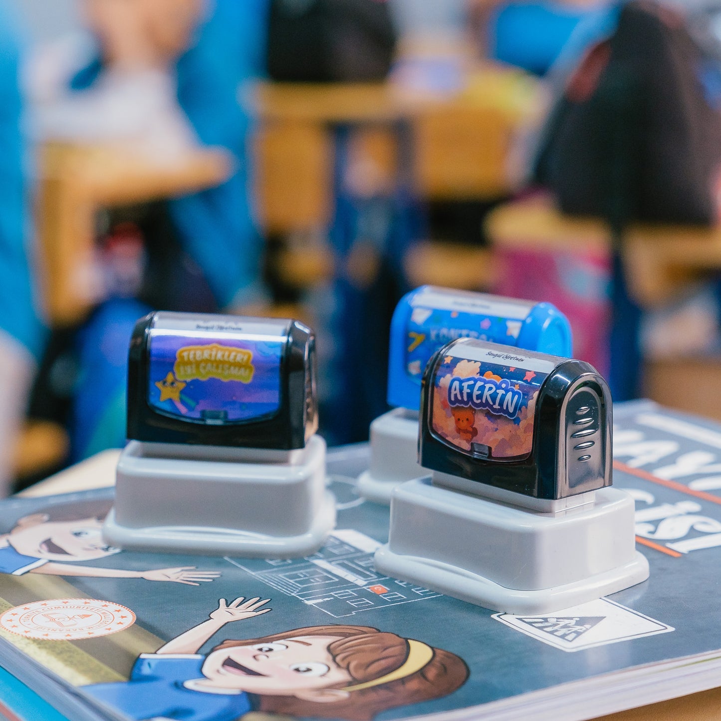 Öğretmen Kaşesi Seti - Kontrol Edildi + Aferin + Tebrikler İyi Çalışma