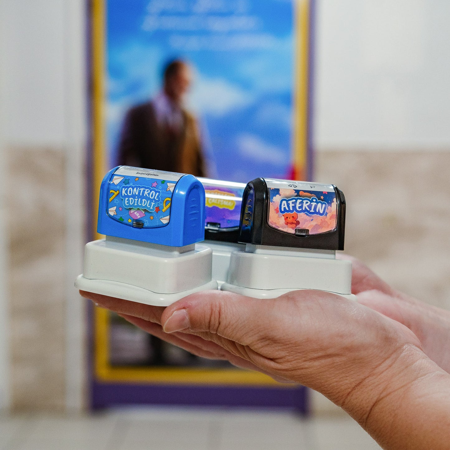 Öğretmen Kaşesi Seti - Kontrol Edildi + Aferin + Tebrikler İyi Çalışma