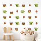 Spooky Friends Duvar Sticker Seti – Sökülebilir & Yeniden Konumlandırılabilir