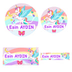 214 Adet Unicorn Tasarımlı Kişiye Özel İsimli Okul Etiketi