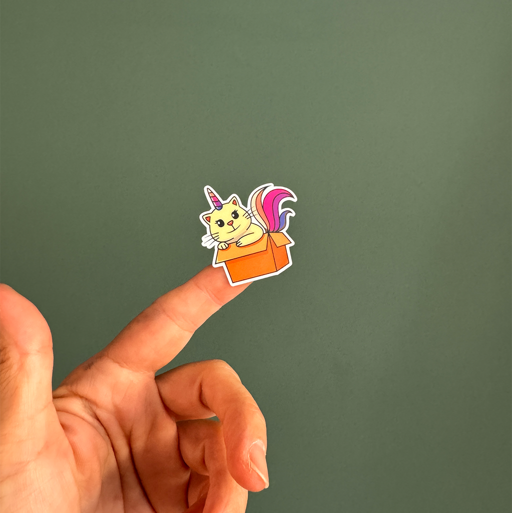Unicorn Kedi Tasarımlı Dekoratif Etiket Seti