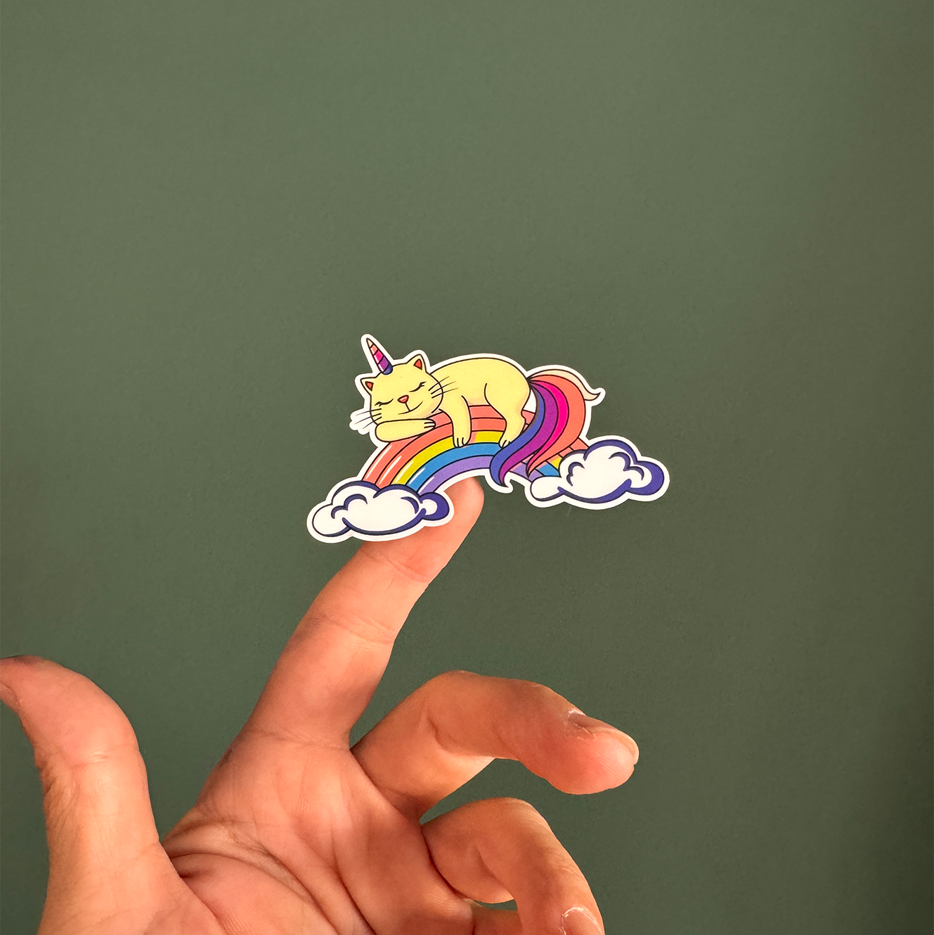 Unicorn Kedi Tasarımlı Dekoratif Etiket Seti