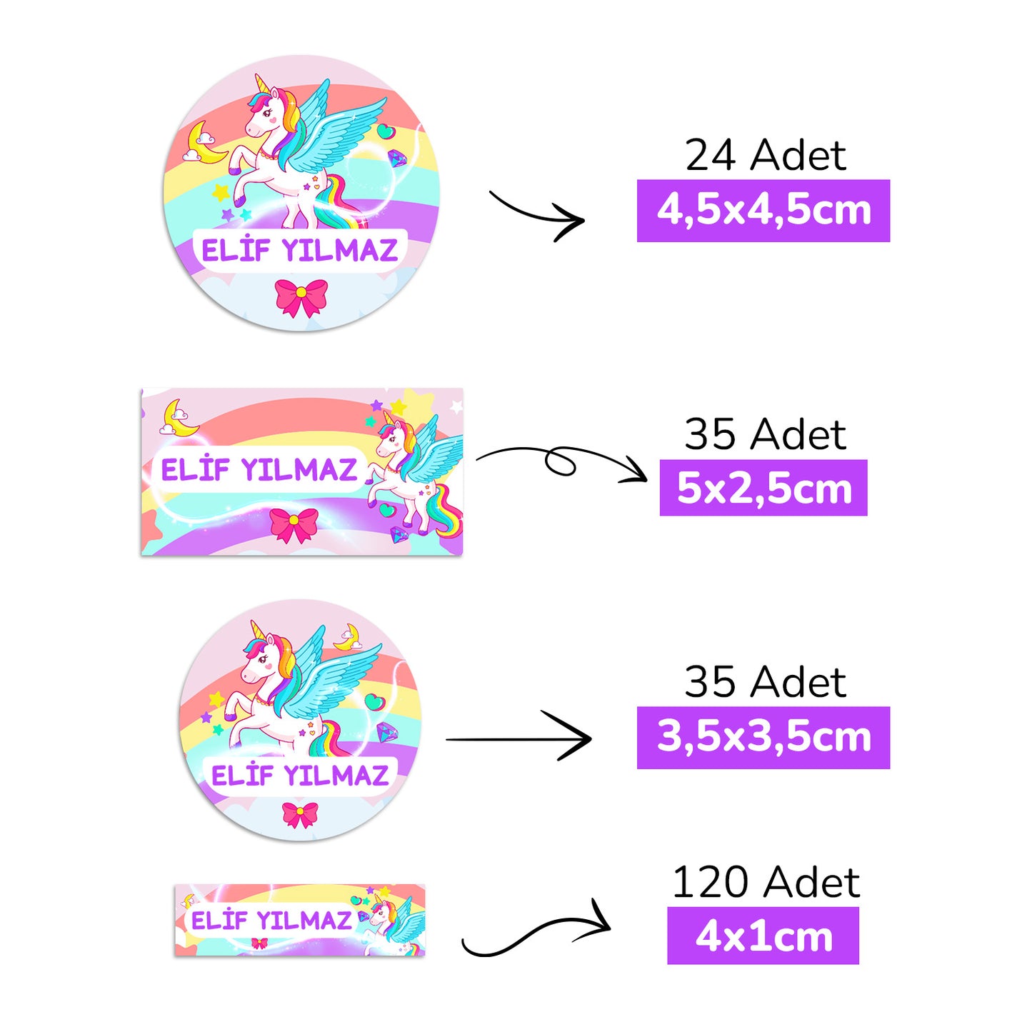 Unicorn Tasarımlı Mega Okul Seti